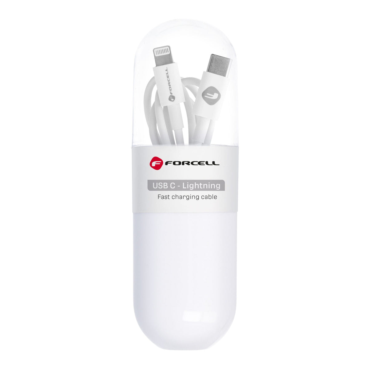 Cablu Forcell USB C To Lightning F-energy PD 27W Tube 1 M C291 Alb