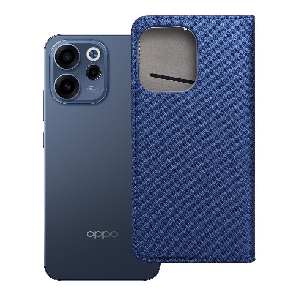 Husa Smart Book pentru Oppo Reno 15F Bleumarin