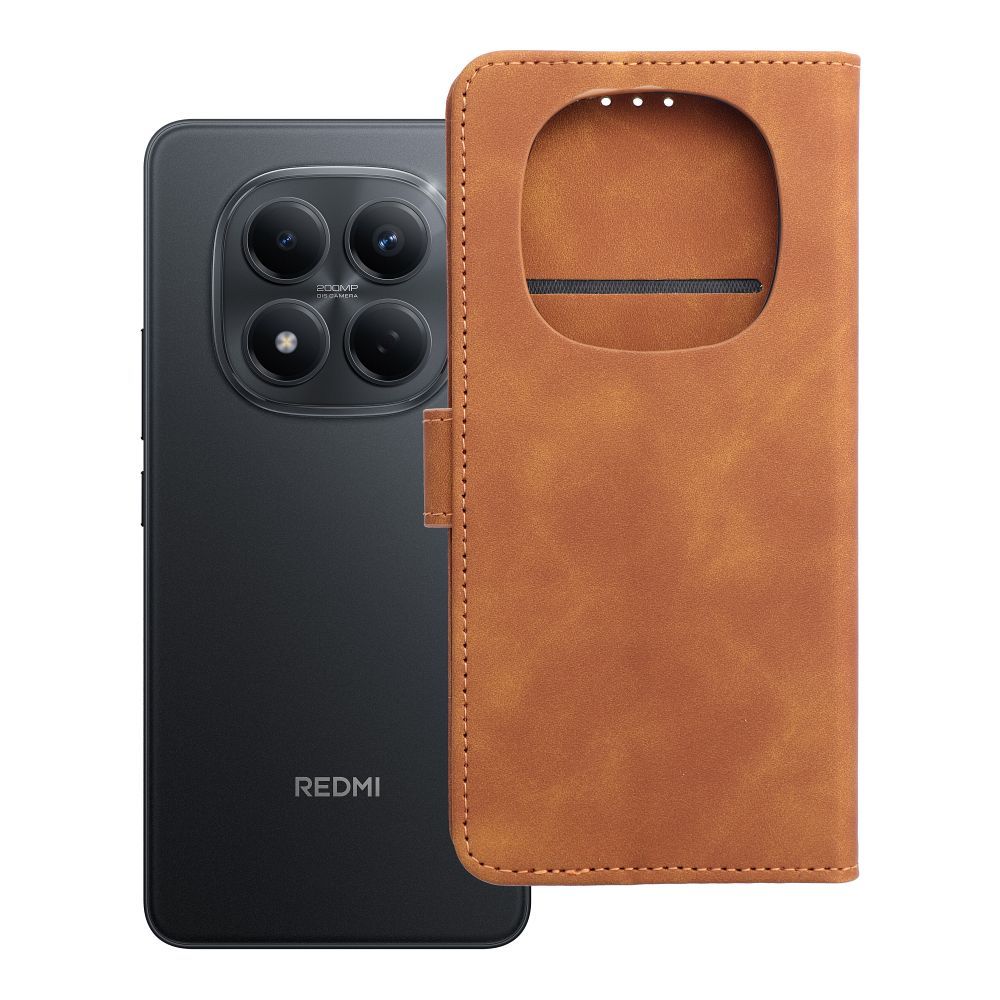 Husa Tender Book Flip pentru Xiaomi Redmi Note 15 5G Maro