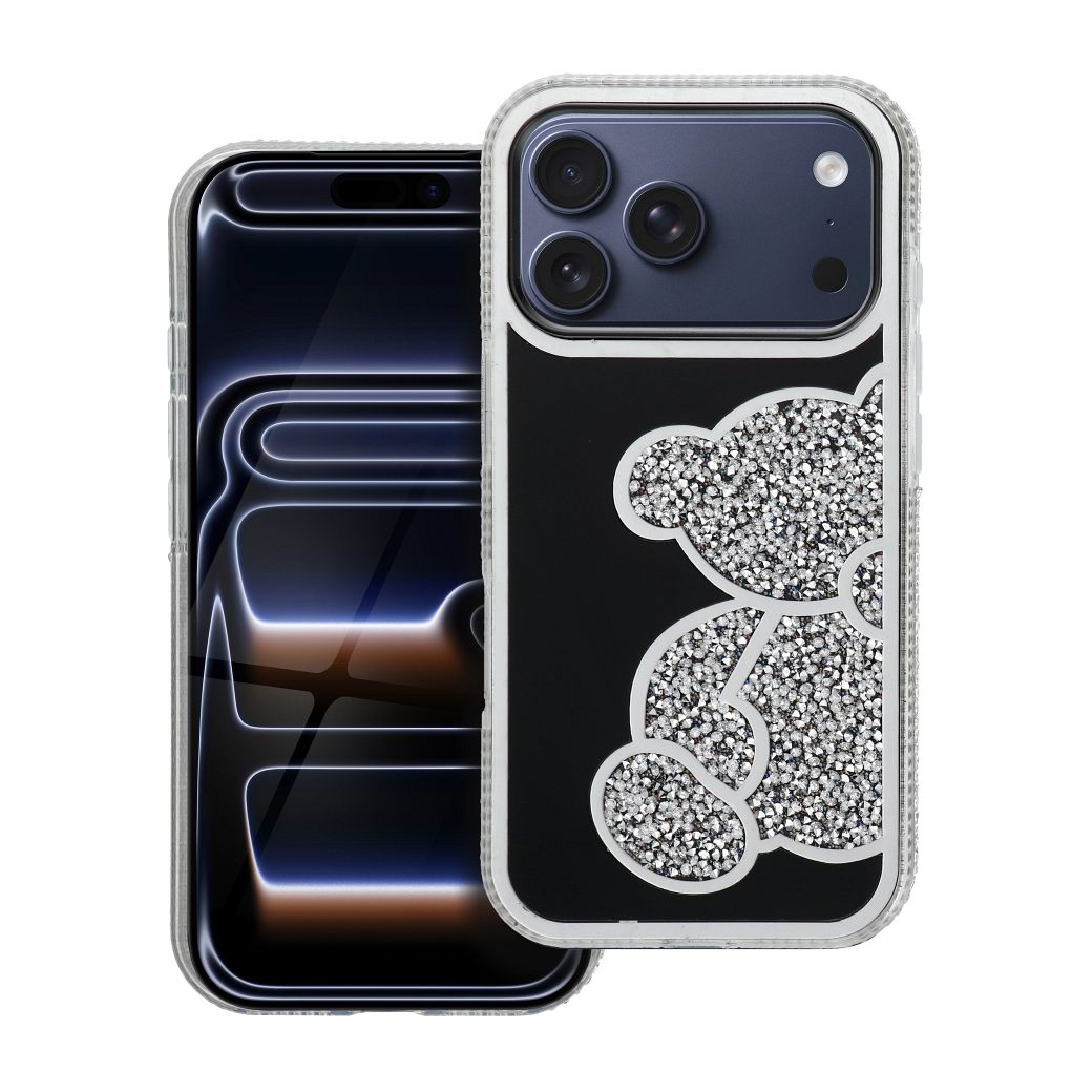 Husa Teddy Bear pentru iPhone 18 Pro / 17 Pro Argintiu