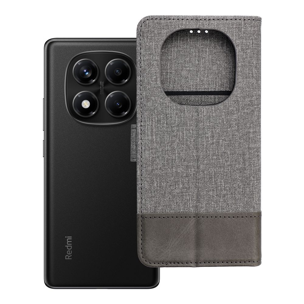 Husa Gomma Book Flip pentru Xiaomi Redmi Note 14 PRO 4G Gri