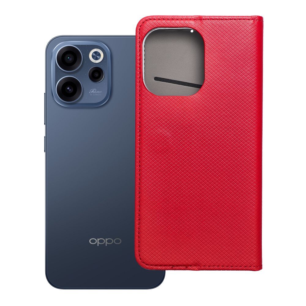 Husa Smart Book pentru Oppo Reno 15 Rosu