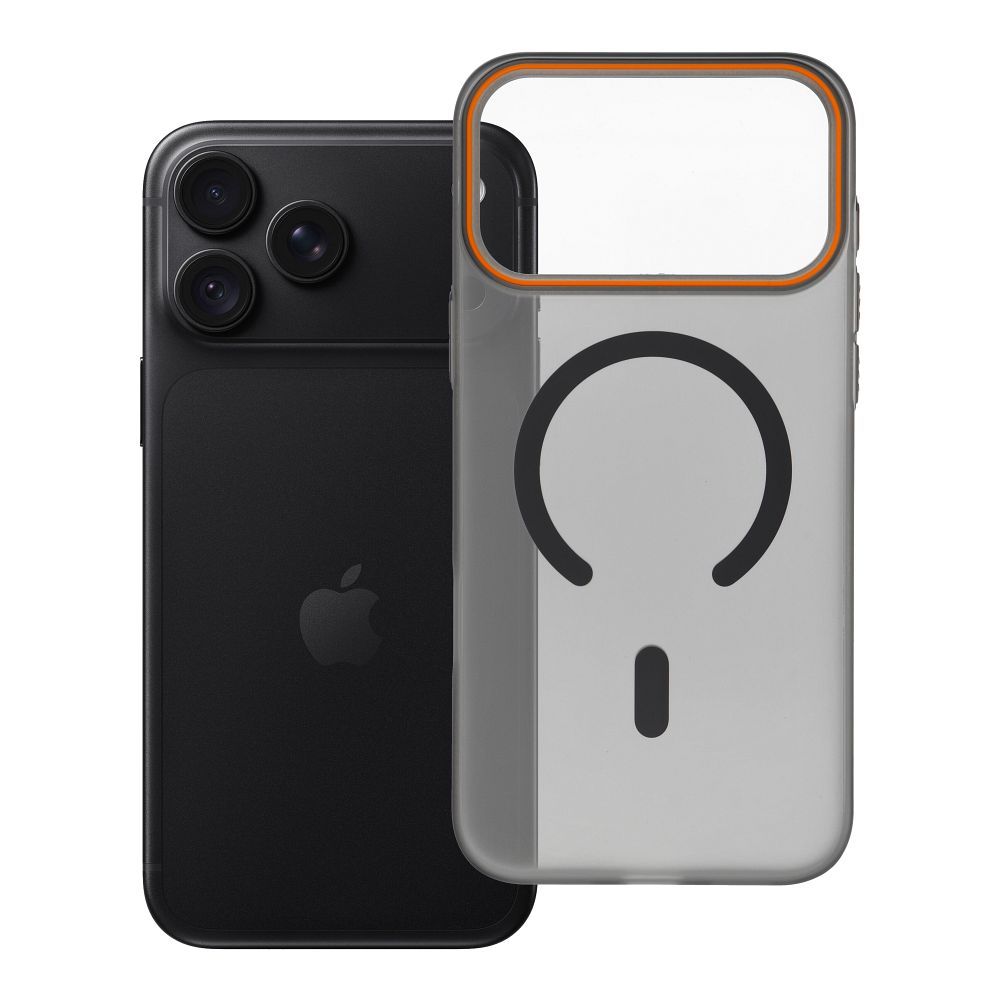 Husa Go Portocaliu pentru iPhone 18 Pro Max / 17 Pro Max Compatible cu Magsafe Negru
