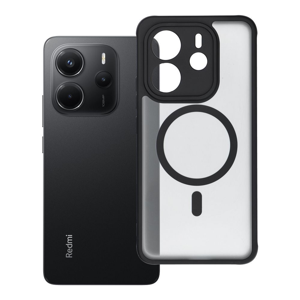 Husa Full mat Mag pentru Xiaomi Redmi Note 14 4G Compatible cu Magsafe Negru