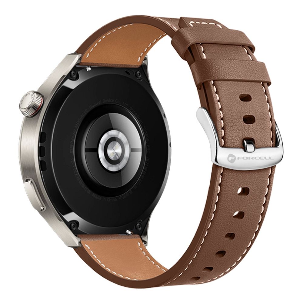 Curea Forcell To Samsung Galaxy Watch F-design Fs21 Holes Eco-friendly piele 20 Mm Maro