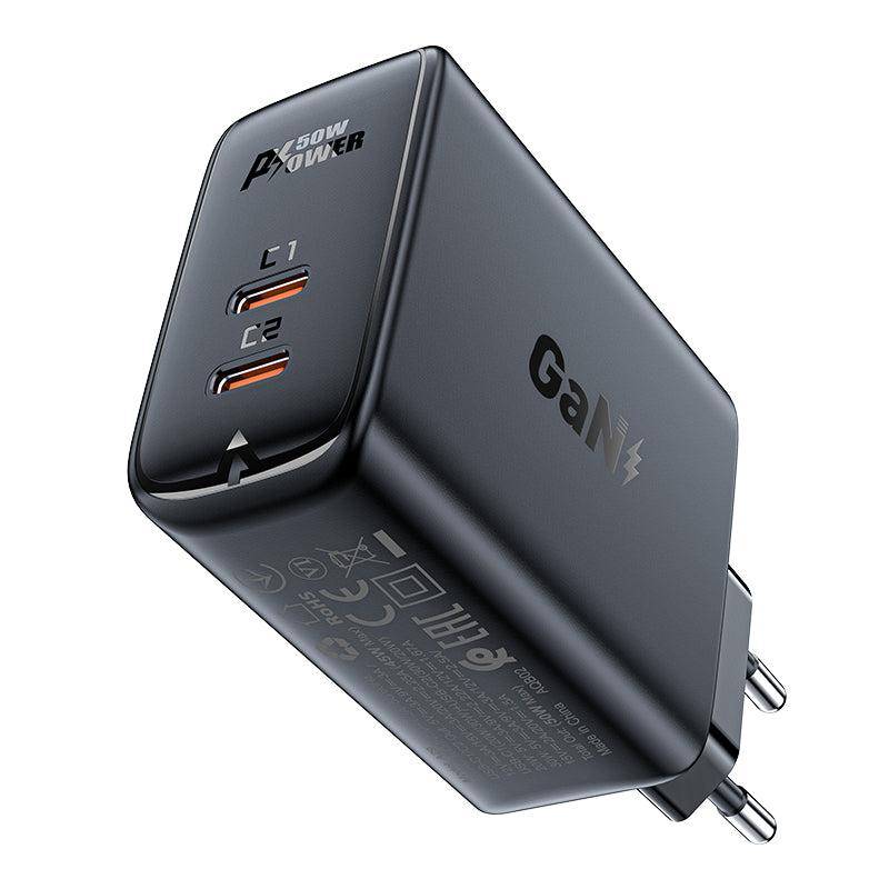Incarcator Acefast A29 Pd50w Gan (Usb-c + Usb-c) Dual Port Negru
