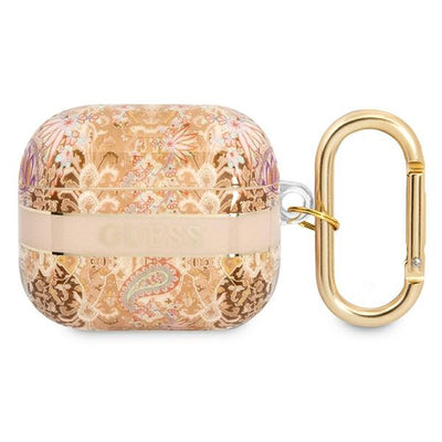 Curea Guess AirPods 3 Cover Auriu/Auriu Paisley Collection