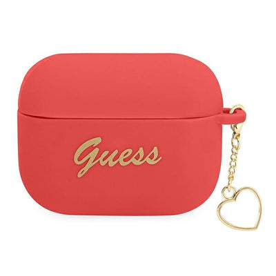 Husa Guess Guaplschsr AirPods Pro Cover Rosu/Rosu Silicone Charm Heart Collection