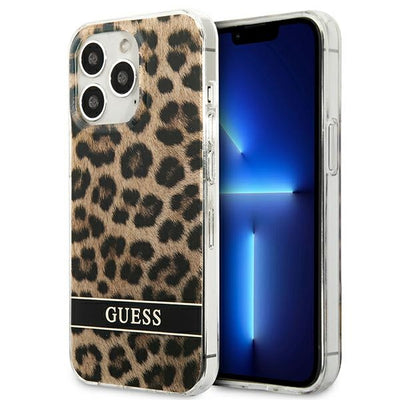 Husa Guess iPhone 13 Pro / 13 6.1" Maro/Maro Hardcase Leopard