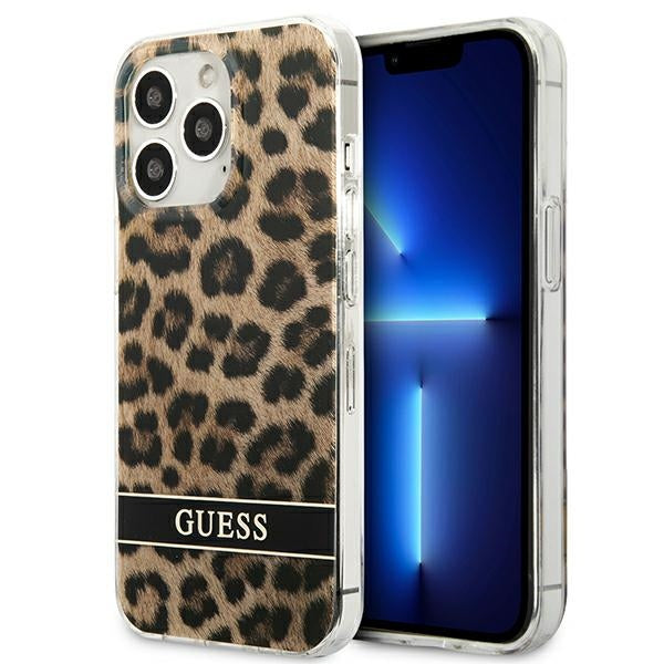 Husa Guess iPhone 13 Pro / 13 6.1" Maro/Maro Hardcase Leopard