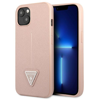 Husa Guess iPhone 13 Mini 5.4" Roz/Roz Hardcase Saffianotriangle Logo