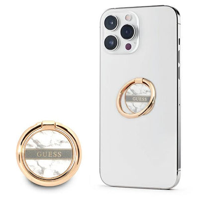 Suport auto Guess Ring Stand Gurshchmag Alb/Alb Marble