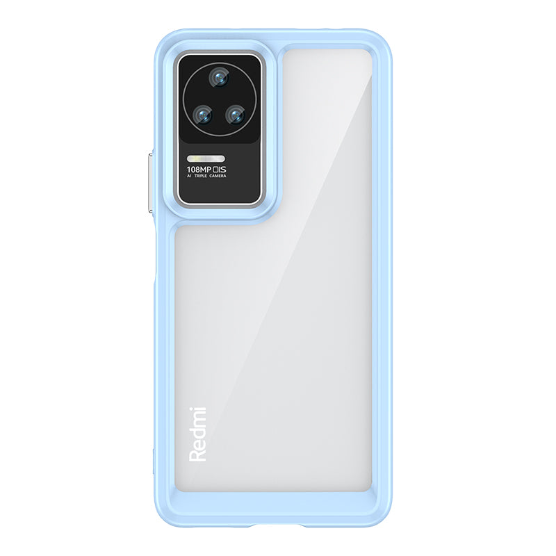 Husa Outer Space pentru Xiaomi Poco F4 5G Cover cu A Flexible Frame Albastru