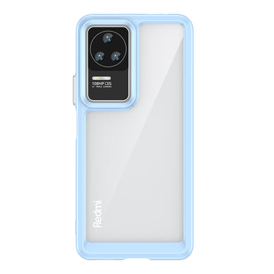 Husa Outer Space pentru Xiaomi Poco F4 5G Cover cu A Flexible Frame Albastru
