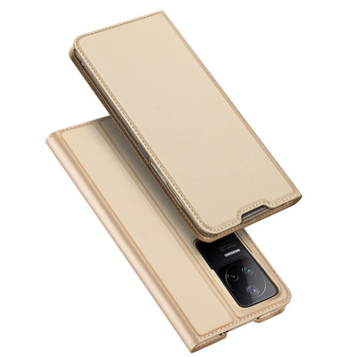 Husa Dux Ducis Skin Pro Holster Cover Flip Cover pentru Xiaomi Poco F4 5G Auriu