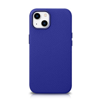 Husa Icarer Litchi Premium Leather iPhone 14 Magnetic Leather cu Magsafe Albastru inchis (Wmi14220709-db)