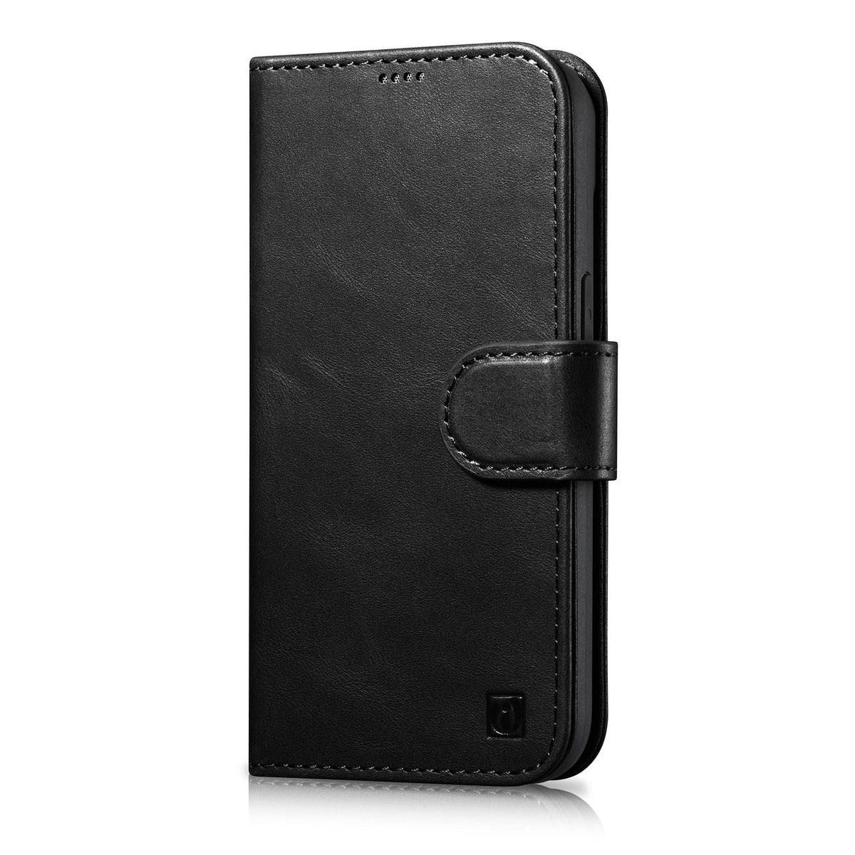 Husa Icarer Oil Wax Wallet 2in1 Cover iPhone 14 Plus Anti-rfid Leather Flip Negru (Wmi14220723-bk)
