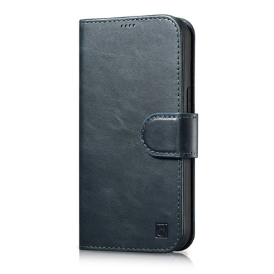 Husa Icarer Oil Wax Wallet 2in1 Cover iPhone 14 Plus Anti-rfid Leather Flip Albastru (Wmi14220723-bu)