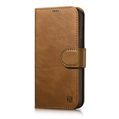Husa Icarer Oil Wax Wallet 2in1 Cover iPhone 14 Plus Anti-rfid Leather Flip Maro (Wmi14220723-tn)