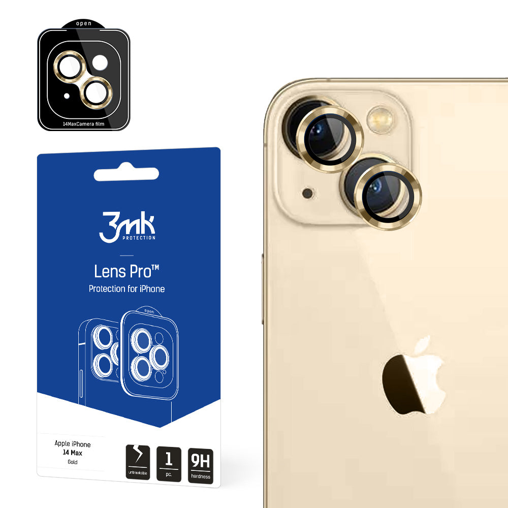 Folie Camera sticla pentru iPhone 14 Plus 9H pentru 3mk lentila Protection Pro Series lentila - Auriu