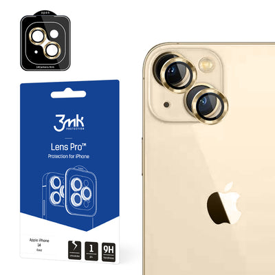 Folie Camera sticla pentru iPhone 14 9H pentru 3mk lentila Protection Pro Series lentila - Auriu