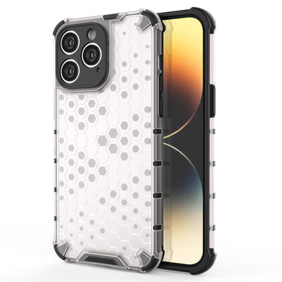 Husa Honeycomb pentru iPhone 14 Pro Max Armored Hybrid Cover Transparent