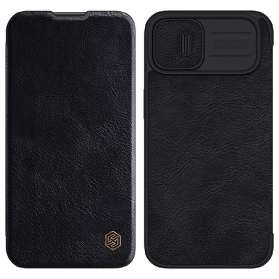 Husa Nillkin Qin Leather Pro iPhone 14 Plus Camera Cover Holster Cover Flip Negru