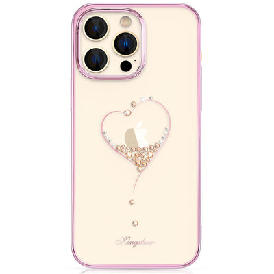 Husa Silicone cu Swarovski Crystals Kingxbar Wish Series pentru iPhone 14 Plus - Roz