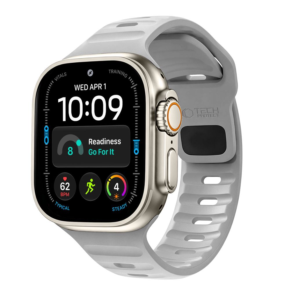 Husa Tech-protect Silicone Line Apple Watch 8 / 9 / 10 / 11 / 12 / SE / Ultra (44 / 45 / 46 / 49 Mm) Lunar Gri