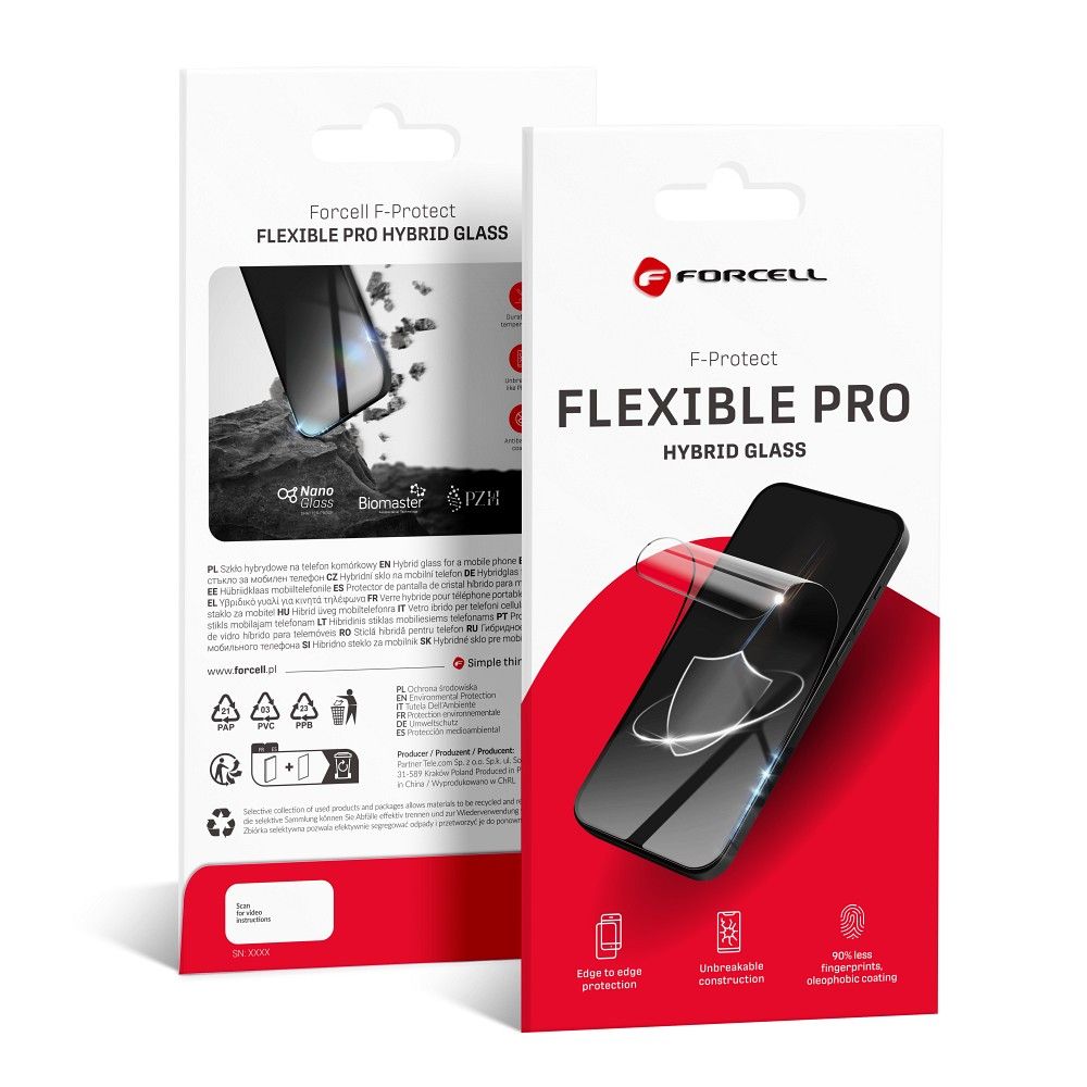 Folie Forcell sticla hibrida pentru Samsung S24 Ultra Flexible 5D Negru (Hot Bending) – Functioning Fingerprint Reader