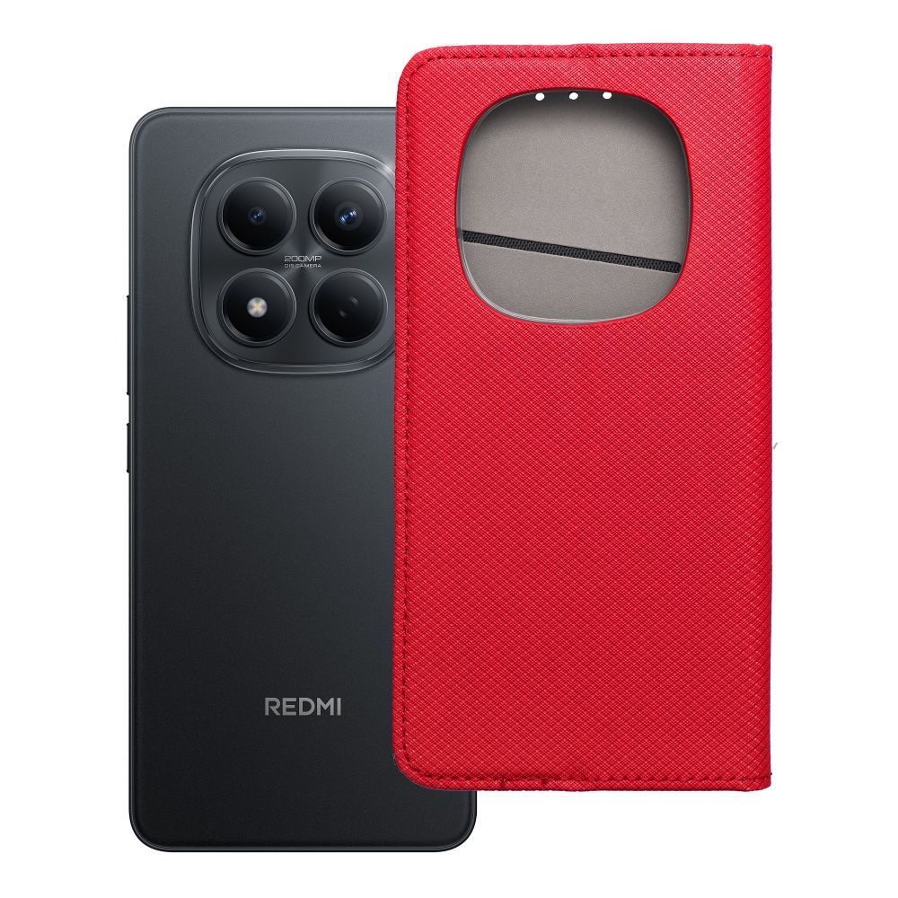 Husa Smart Book pentru Xiaomi Redmi Note 15 5G Rosu
