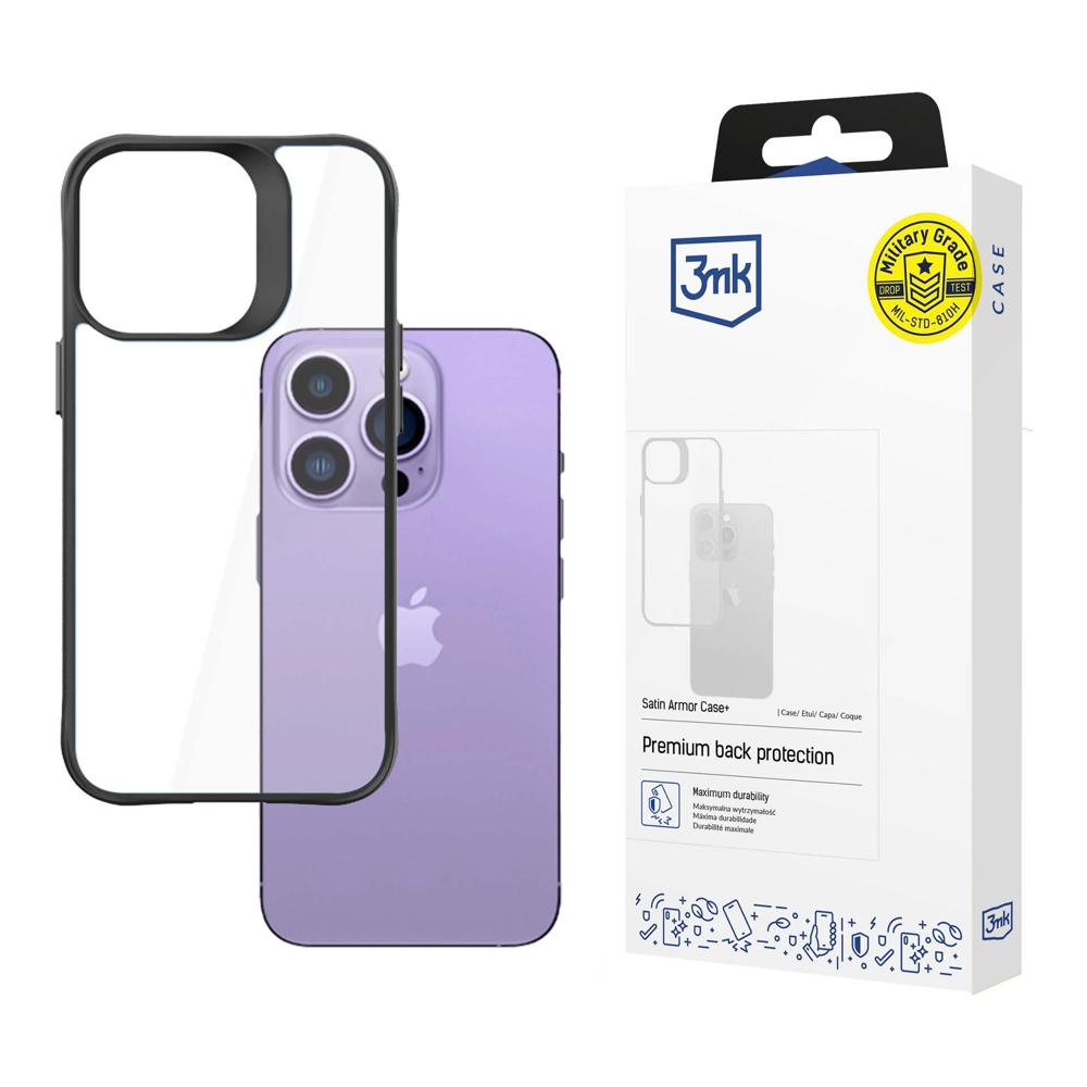 Husa 3mk Satin Armor + iPhone 14 Pro Max Series - Negru