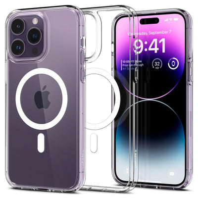 Husa Spigen Ultra Hybrid Mag cu Magsafe pentru iPhone 14 Pro - Transparent/Alb