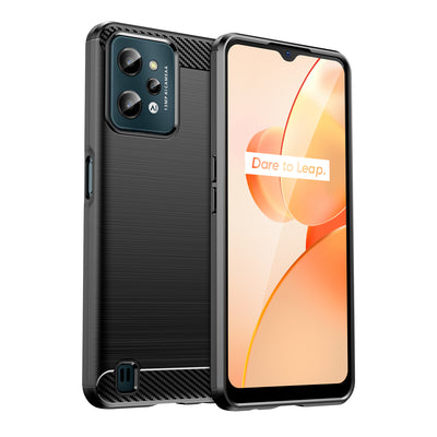 Husa Carbon pentru Realme C31 Flexible Silicone Carbon Cover Negru