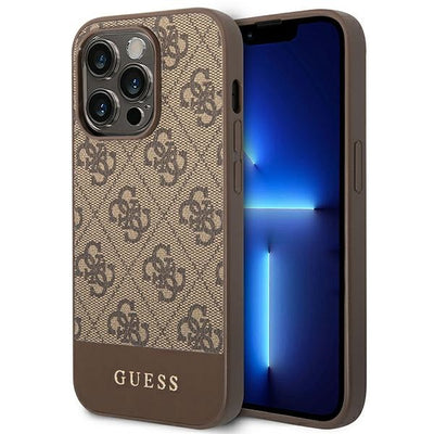 Husa Guess Guhcp14lg4glbr iPhone 14 Pro 6.1" Maro/Maro Hard 4G Stripe Collection