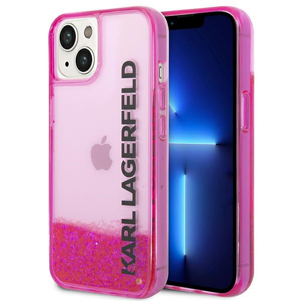 Husa Karl Lagerfeld Liquid Glitter Elong pentru iPhone 14 Plus - Roz