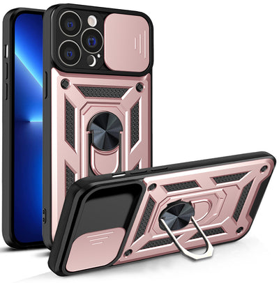 Husa Hybrid Armor Camshield pentru iPhone 13 Pro Armored cu Camera Cover Roz