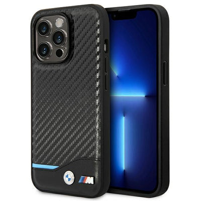 Husa BMW Bmhcp14l22nbck iPhone 14 Pro 6.1 "Negru / Negru Leather Carbon