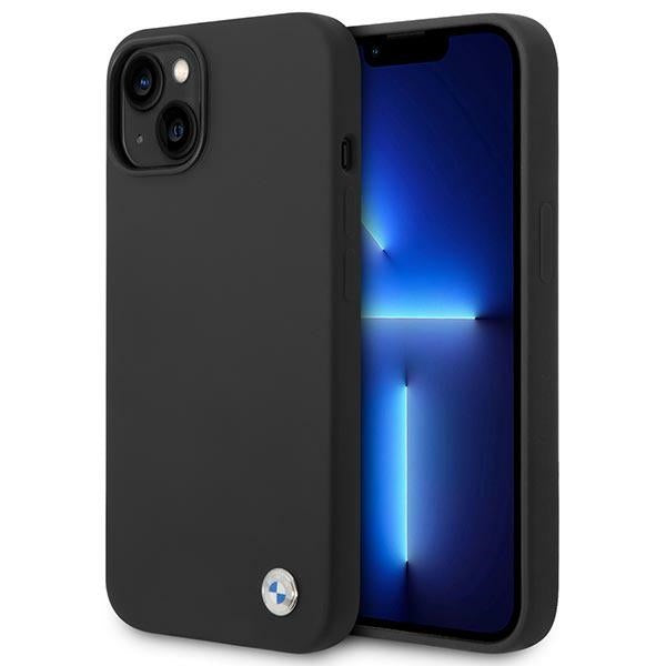 Husa BMW iPhone 14 Plus 6.7" Negru/Negru Silicone Metal Logo