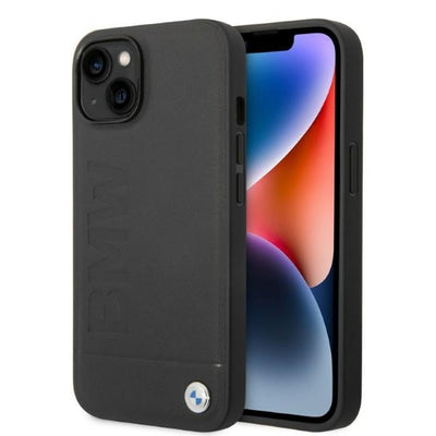 Husa BMW iPhone 14 Plus 6.7 "Negru / Negru Hardcase Signature Logo Imprint Magsafe