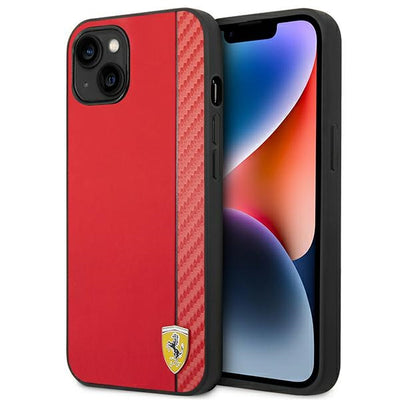 Husa Ferrari iPhone 14 Plus 6.7" Rosu/Rosu Hardcase Carbon