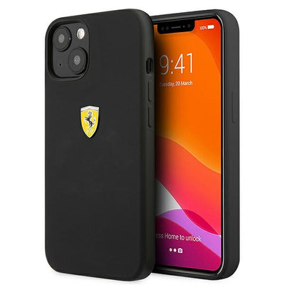 Husa Ferrari Fessihcp13sbk iPhone 13 Mini 5.4" Negru/Negru Hardcase Silicone