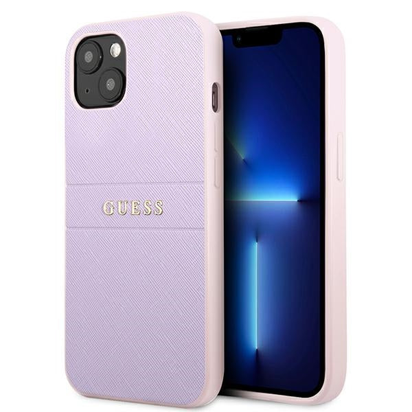 Husa Guess iPhone 13 Mini 5,4 "Mov / Mov Saffiano Hot Stamp & Metal Logo
