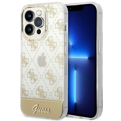 Husa Guess Guhcp14lhg4mhg iPhone 14 Pro 6.1 "Auriu / Auriu Hardcase 4G Pattern Script