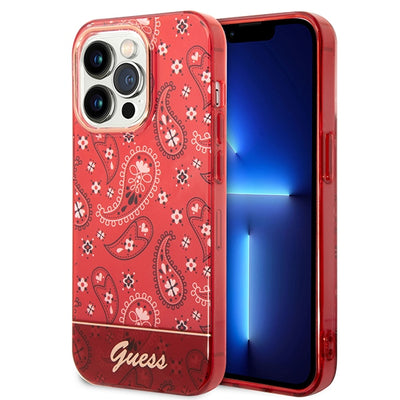 Husa Guess Guhcp14lhgbnhr iPhone 14 Pro 6.1" Rosu/Rosu Hardcase Bandana Paisley
