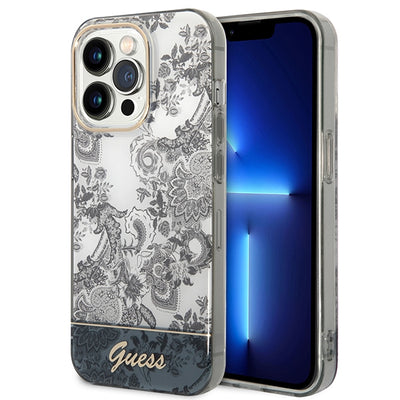 Husa Guess iPhone 14 Pro 6.1" Gri/Gri Hardcase Porcelain Collection