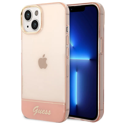 Husa Guess iPhone 14 Plus 6.7 "Roz / Roz Hardcase Translucent
