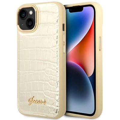 Husa Guess iPhone 14 Plus 6.7 "Auriu / Auriu Hardcase Croco Collection