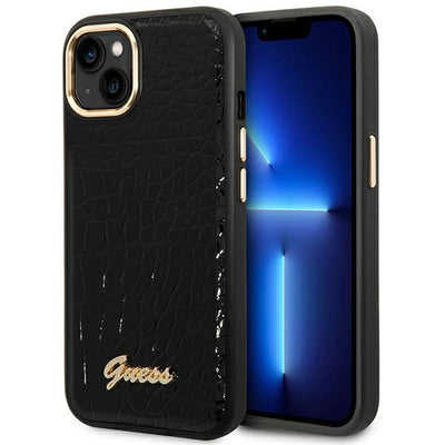 Husa Guess iPhone 14 Plus 6.7 "Negru / Negru Hardcase Croco Collection