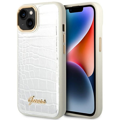 Husa Guess iPhone 14 Plus 6.7 "Argintiu / Argintiu Hardcase Croco Collection